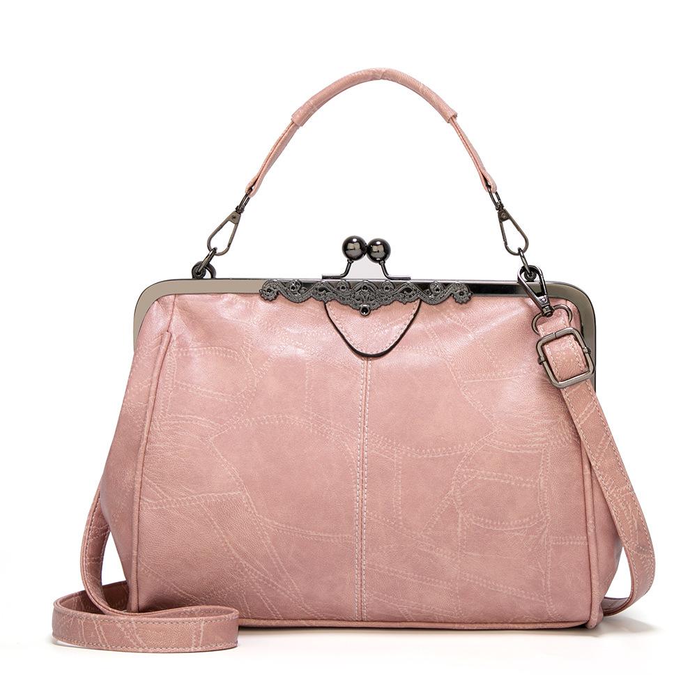 New Women's Handbag Hand-held Single Shoulder Diagonal Cross Bag Women's Handbag Clip Bag Retro Large Bag