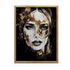 Face of a Woman In Black and Gold Face of a Woman In Black and Gold, 50X70 Cm, Light Oak Wooden Frame, Matte Paper 230 Gsm