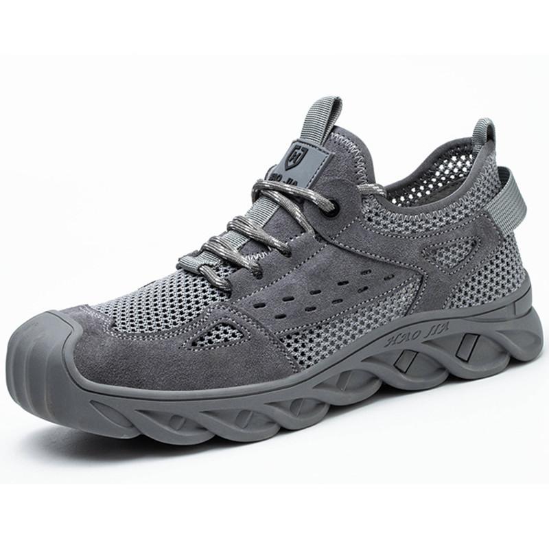 Summer Work Shoes for Men Breathable Safety Shoes Anti-puncture Steel Toe Cap Work Sneakers Working Shoes with Summer Protection