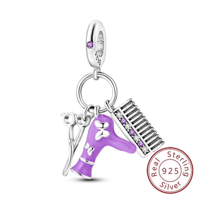 Подходят оригинальные медные шармы-бусины, бант, флакон духов, розовые шармы для женщин, изящные украшения DIY, подарки на день рождения