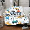 Custom Name excavator Theme Printed Blanket - Perfect for Couch, Bed, Travel & Outdoor Use | Machine Washable, Cozy & Durable.