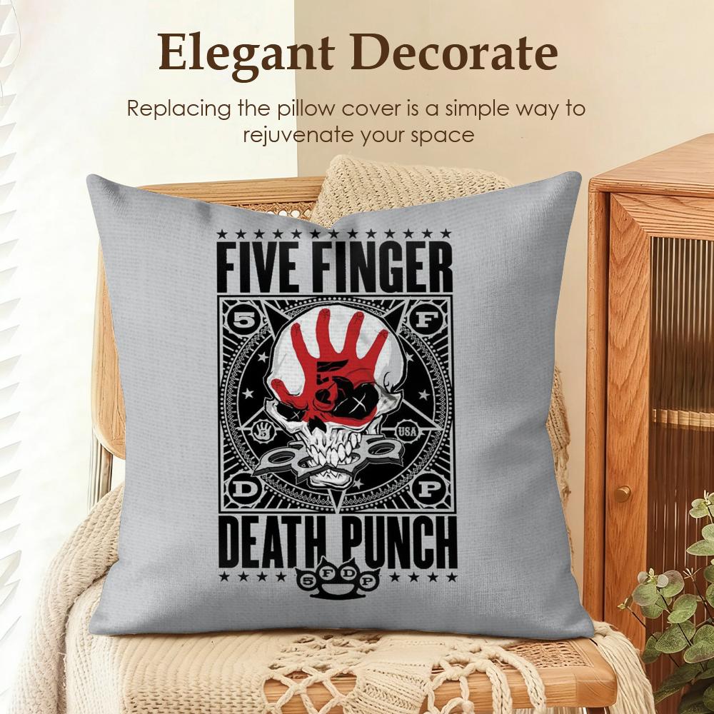 Five FFinger Death PPunch Cushion Cover Natural Linen Organic Fabric DoubleSided Printing Sofa Home Decor Gift Pillow Case