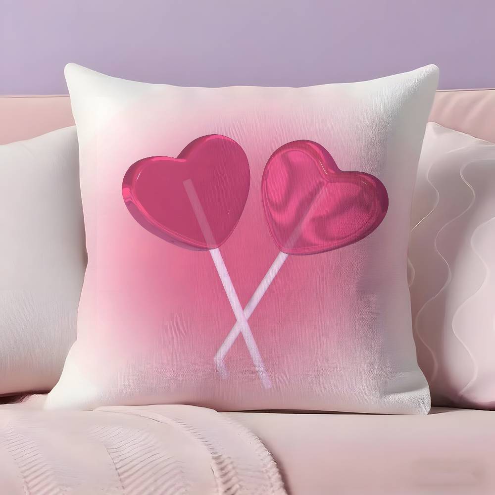 sweet pink candy Pillow Case Ultra Soft Skin Friendly Fabric Cloud Like Comfort & Concealed Zipper