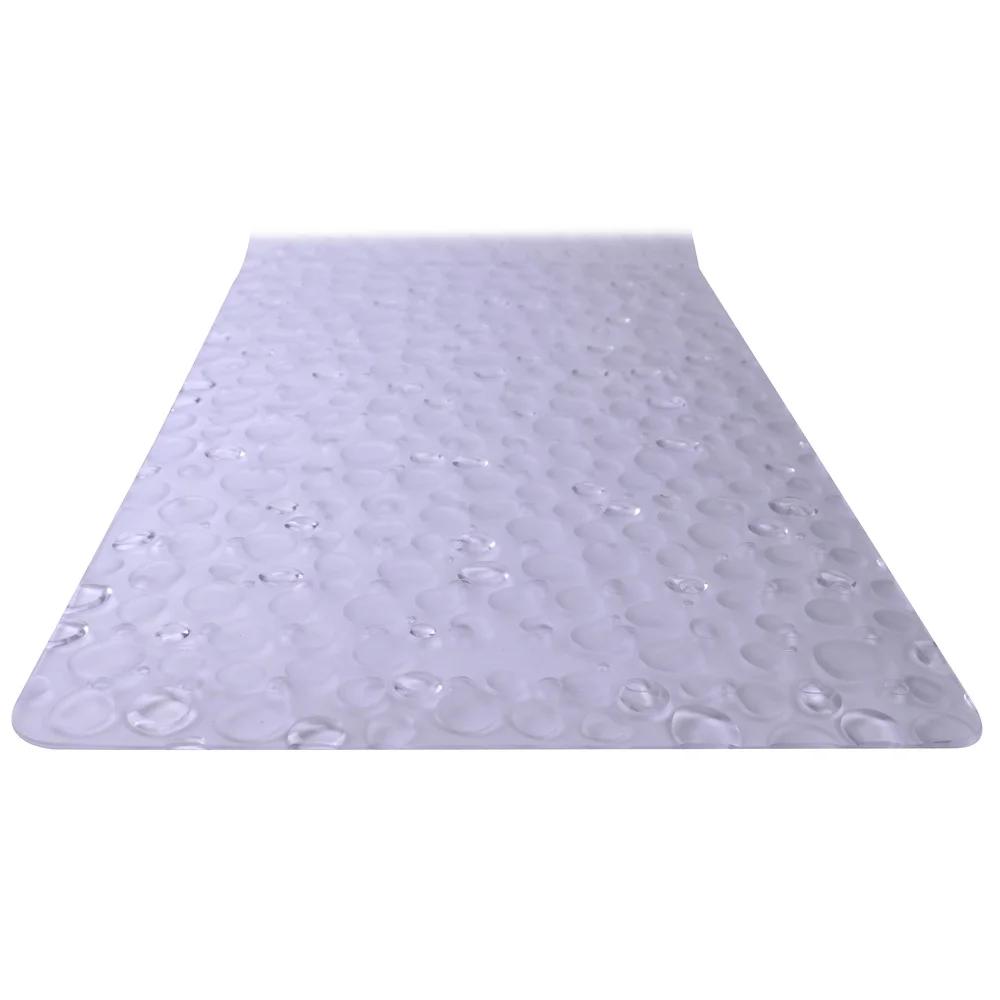 Non-Slip Vinyl Bathtub Mat with Suction Cups Textured Droplets Comfort Safe Shower and Bath Experience Easy Clean Regular Fit