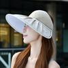 Женская летняя шляпа от солнца с открытым верхом, защита от УФ, с широкими полями, маленькая уличная шляпа от солнца