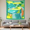 Watercolor color-block tapestry world map fabric wall hanging for bedroom and study room wall decoration background fabric