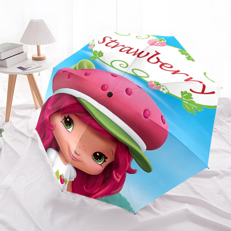 1pc Strawberry Princess5 Umbrella, Sun Protection, And UV Shielding. It Has Eight Sturdy Ribs for Outdoor Use And Perfect Gift