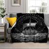 Viking Ship At Sea Blanket Flannel Blanket for bed, sofa, Camping, Hiking, Picnic Essentials, gift for family Fan gifts