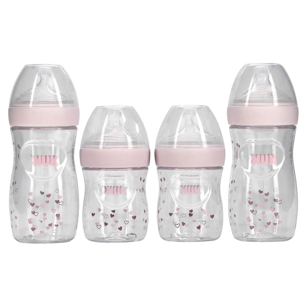 Nuk Simply Natural Baby Bottle with SafeTemp, Newborn Gift Set, Ages 0+, 9 Pieces