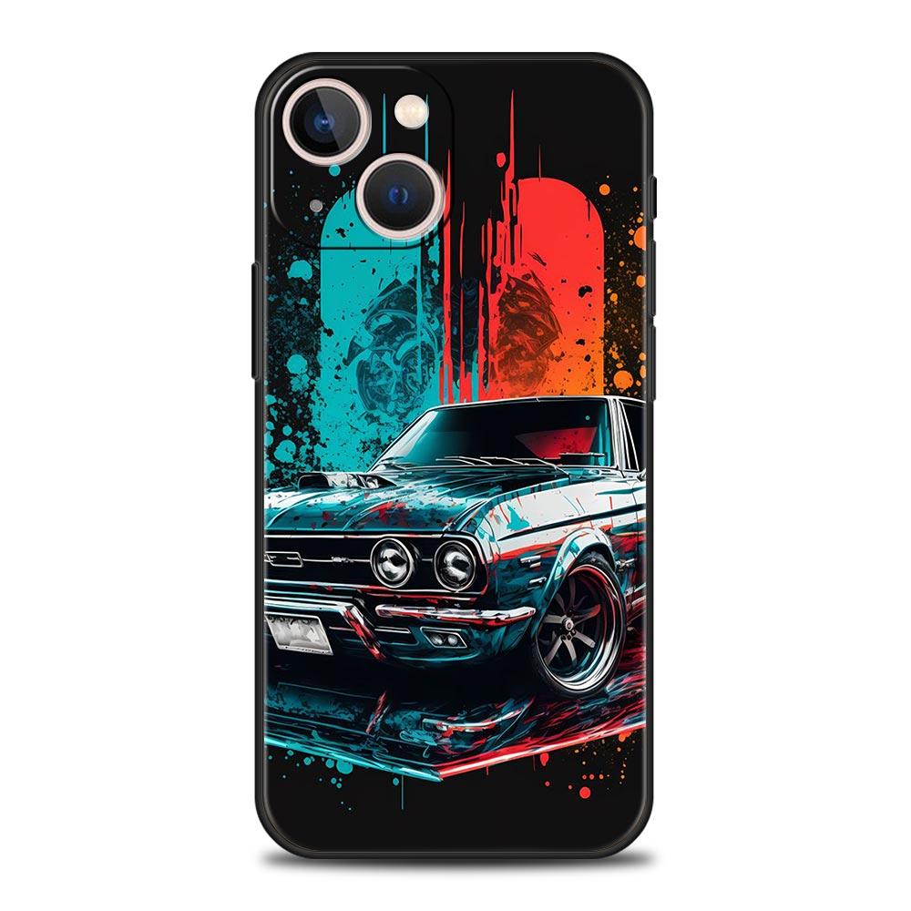Sports Car JDM Tokyo Drift For iPhone 11 12 13 15 14 Pro Max Phone Case X XR XS 7 8 Plus SE 2020 Luxury Black Soft Cover Funda