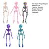 2/5Pcs 3D Printed Skeleton Refrigerator Magnet Poseable Skeleton Figurine with Movable Joints Articulated Skeleton Fridge Magnetic Decoration
