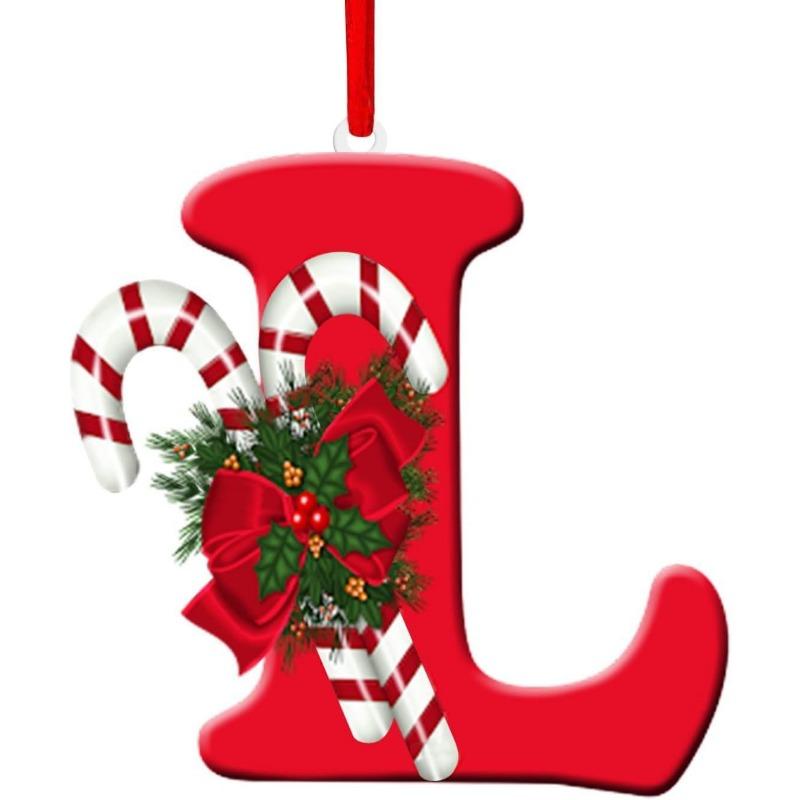 New Creative English Letter Hanging Acrylic Flat Christmas Tree Home Party Decoration Gift