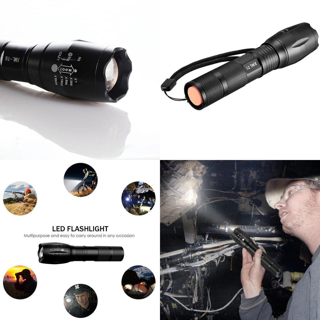 Ultra Bright 1000 Lumens Tactical Military Led Flashlight With Zoom Function