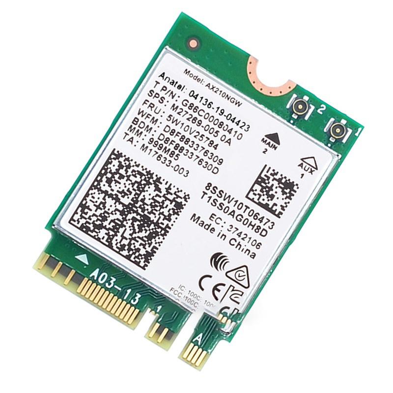 Для ноутбука ПК Wi-Fi 6E Ax210 Bluetooth 5.2 M.2 Беспроводная карта Ax210Ngw 2,4 ГГц 5 ГГц 6 ГГц 5374 Мбит/с 802.11Ax Ax200 Адаптер