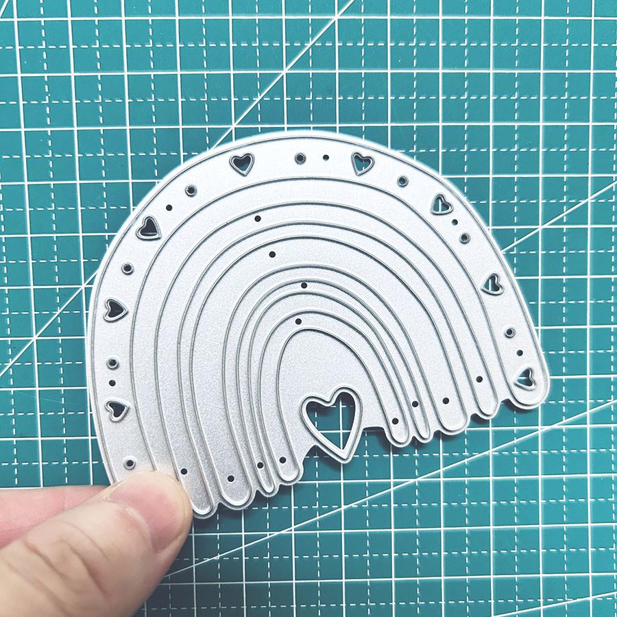Rainbow Heart Metal Cutting Dies Stencil for DIY Scrapbooking Photo Album Embossing Paper Cards Crafts Diecuts