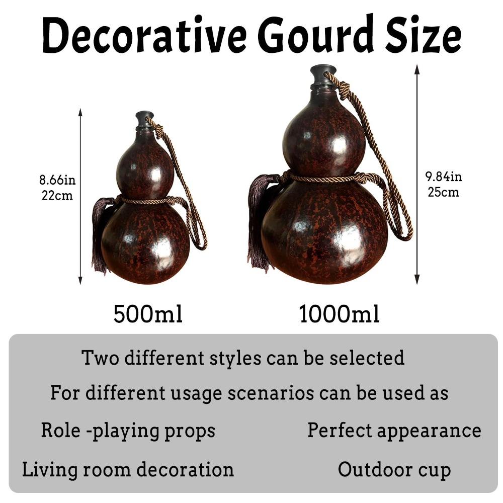 500ML/1000ML Gourd Water Bottle Large Capacity Water Kettle Gourd Beverage Container Mens Gifts