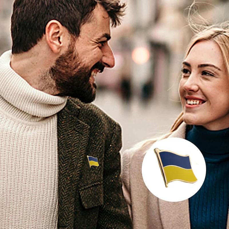 Булавки с украинским флагом из сплава, брошь с флагом, значок в память о путешествии, покажите свою поддержку Украине