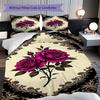 1PC Rose pattern Bedding Quilt Set Quilt Cover Pillowcase Home Decoration Birthday Gift (1 * duvet cover + 2 * pillowcase, without core)