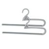 Shinkohanger Mono Closet Slacks Hanger Set of 2 with Connecting Hooks and Swivel Hooks, Gray