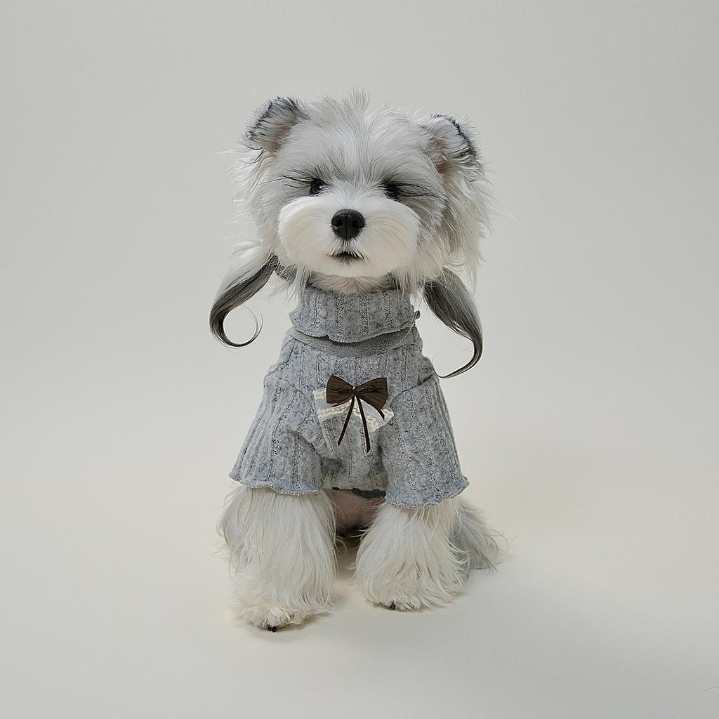 Rudywear Dog Clothes Autumn and Winter Fleece Thermal High Neck Schnauzer Bigbear Small Dog Pet Bottom Shirt