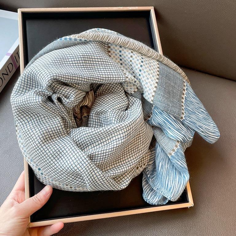 Small Plaid Linen Scarf For Women'S Summer New Sunscreen Large Square Scarf Thin Silk Scarf Air Conditioning Room Outdoor Shawl