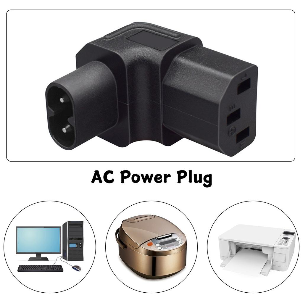 Адаптер кабеля питания IEC320 C8 - C13, конструкция из ПВХ, штекер - гнездо, изогнут вверх для легкого подключения JD46
