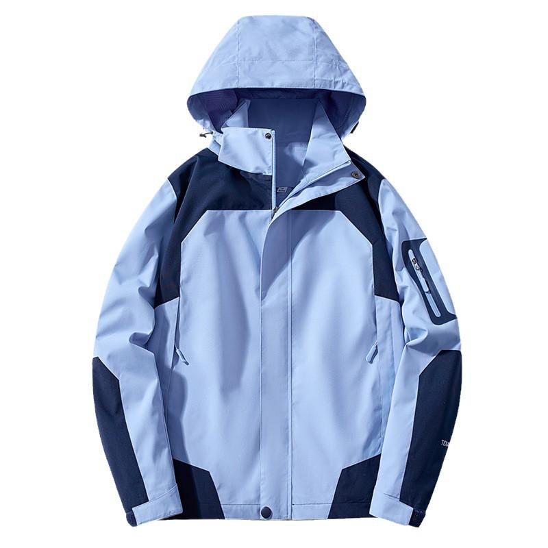 Men Women Lightweight Windproof Hiking Jacket With Detachable Hood Fall Winter Outdoor Sport Coat