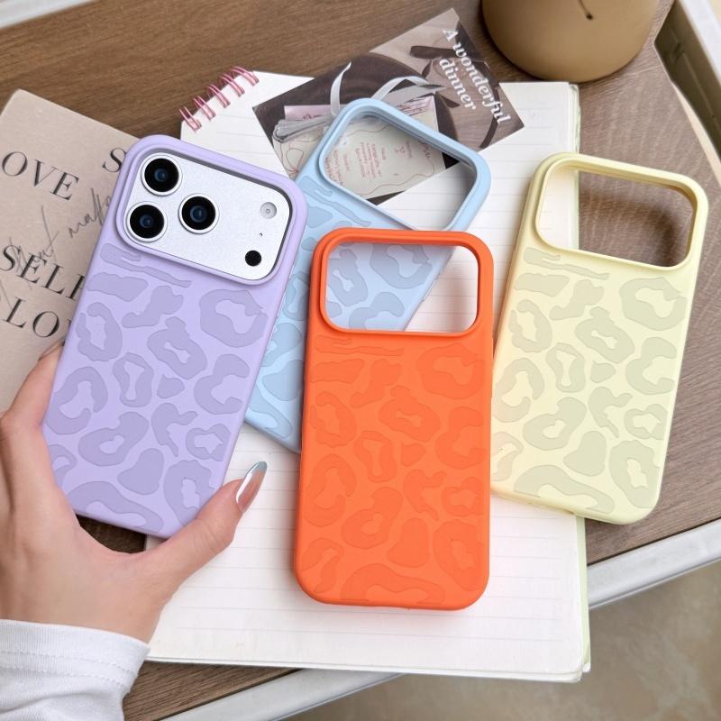 Candy Liquid Silicone Leopard Print Soft Case for iPhone 17 Air 16 17 15 14 13 12 11 Pro Max 17Pro Plus Shockproof Bumper Funda