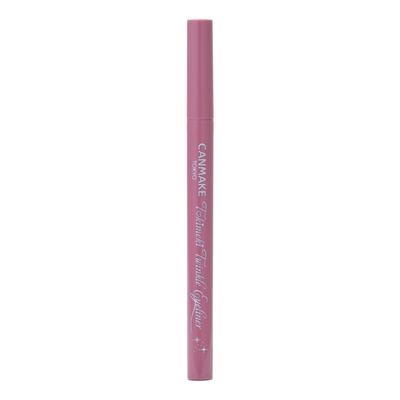 CANMAKE Tokimeki Twinkle Eyeliner 01 Cosmic Shower Жидкая подводка для глаз с тонким жемчужным карандашом, розовый фетр