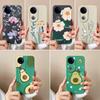 Чехол для телефона Vivo Y16 Y31 Y53S Y55 IQOO Z10X V50 Y51 Y70 с красивым цветочным узором и рисунком авокадо, мягкий жидкий силиконовый пылезащитный чехол для Vivo, чехол-бампер