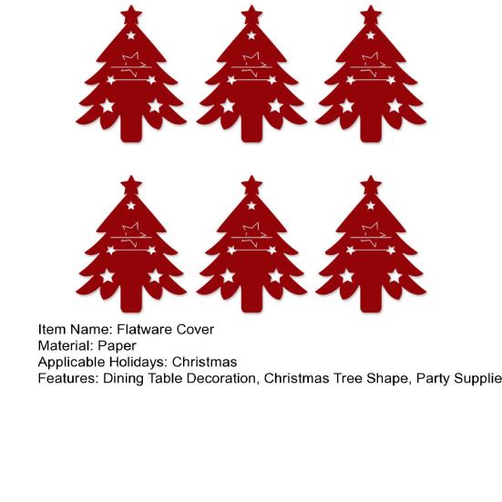 6/12Pcs Christmas Tree Cutlery Holder Bag Spoon Fork Dinner Flatware Cover