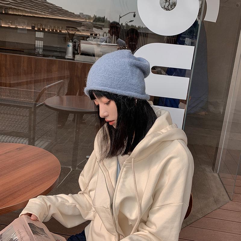 Japanese-Korean Style Warm Knitted Wool Hat for Autumn and Winter - Trendy, All-Match, Fits Large Head Circumference