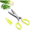 5-layer Stainless Steel Kitchen Scissors for Food, Scallion Sushi Shredded Herb scissors(Yellow)[416]
