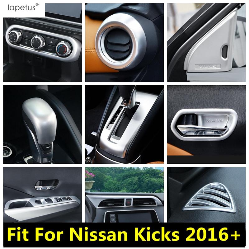 Матовые Аксессуары Для Nissan Kicks 2016 - 2024 ABS Центральная Панель Приборов Воздуховоды Кондиционера Панель Рычага Переключения Передач Ручка Рукоятка Накладка Чаши Отделка