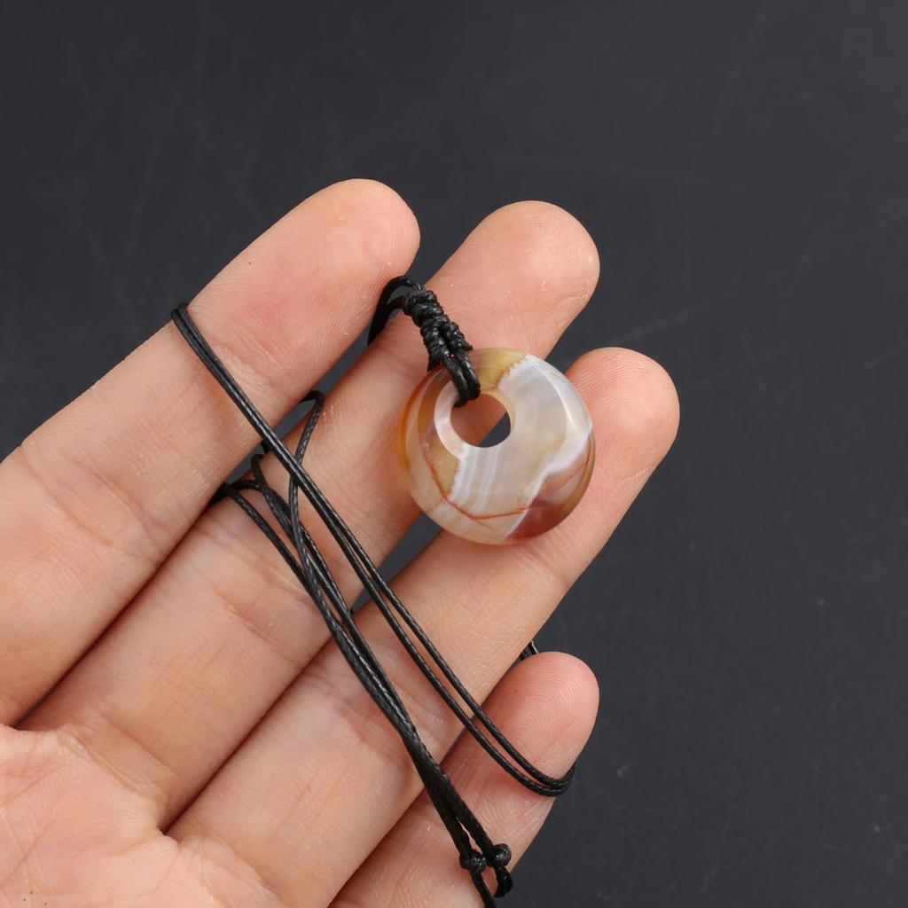 Новый стиль ожерелье натуральный камень белый нефрит/агат/лабрадорит ожерелье круглый кулон для женщин подарок на день рождения