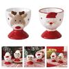 Рождественская керамическая чашка для яиц с изображением Санты/лося, декоративная маленькая винная кружка, элегантная фарфоровая посуда для напитков, украшение праздничного стола
