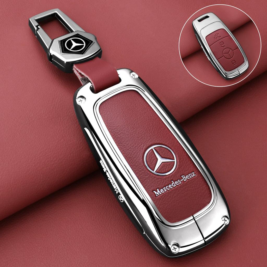 TUJWO1 2025 New Leather Car Key Case Cover For Mercedes Benz A C E G Class GLC CLE CLA GLB GLS W177 W205 W213 W222 X167 AMG Key Shell P