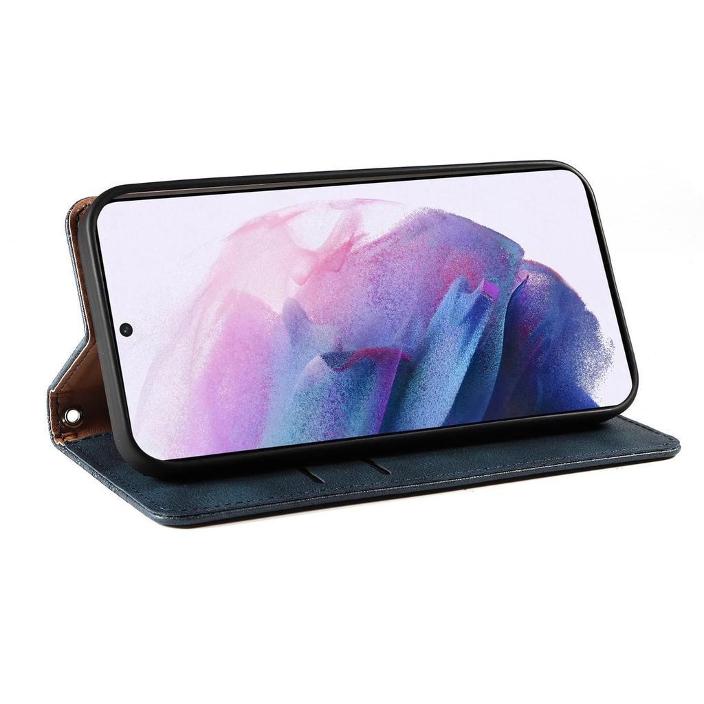 Hurtel Blue Magnetic Wallet Case for Galaxy S22 Ultra