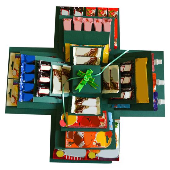 1 Набор Взрывающаяся Подарочная Коробка 5 Слоев Рождественская Коробка для Денег Бумажная Многоразовая Праздничная Подарочная Упаковка для Хранения Закусок Сладостей Наличных Денег День Рождения Свадьба Рождественская Вечеринка