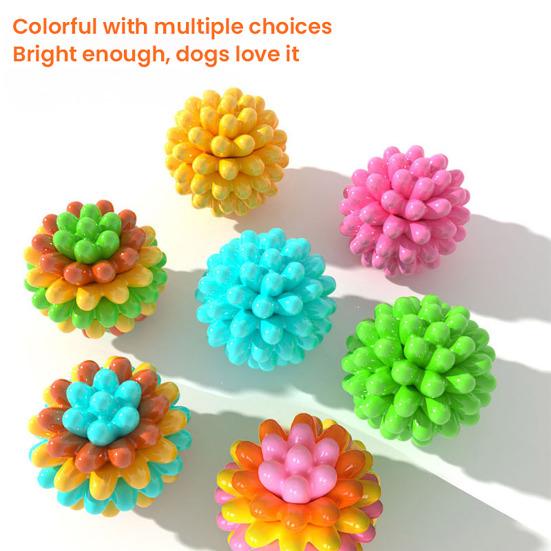 Dog Chew Toy Ball Spiky Dog Chew Ball Oral Care Heavy-Duty Rubber Molar Ball Toy for Medium Large Dogs Strong Chewers