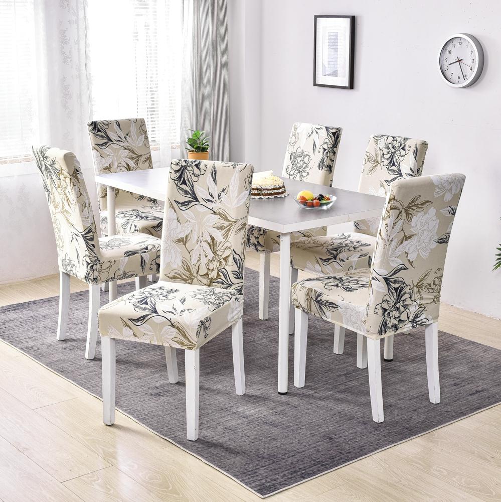 1/2/4/6 Pieces Printed Chair Cover Washable Big Elastic Kitchen Chair Covers Stretch Seat Slipcovers For Dining Room Home Decor