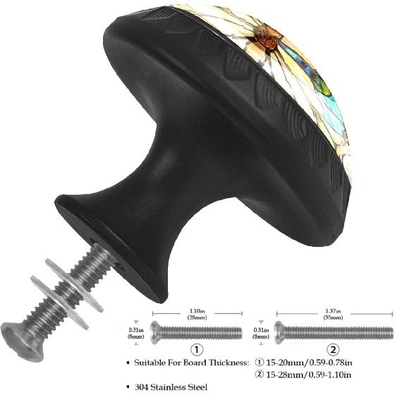 4 шт. в упаковке ручки для шкафов из цветного стекла с бабочкой, круглые ручки для ящиков из хрусталя, ручки для комодов, ящиков, ванной, кухонных шкафов, гардеробов