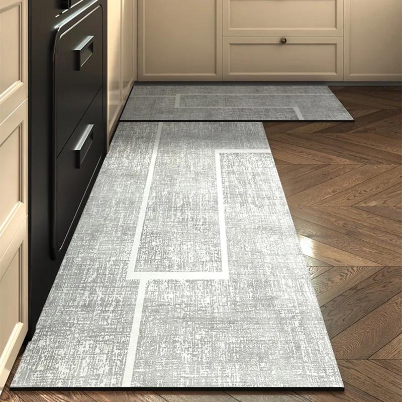 Кухонный коврик для пола Нескользящий Маслостойкий Водонепроницаемый Ковер ПВХ Кожа Грязеотталкивающий Протираемый Коврики для ног Бытовой Длинный коврик