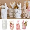 3D Силиконовая Форма Пасхальный Кролик DIY Милое Животное Корзинка Кролик Ваза Украшения Формы для Заливки Домашний Гипс Бетон Поделка Подарок Декор