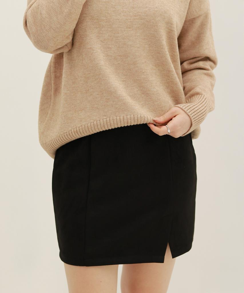 High Five Front Side Slit Short Skirt