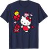 Летняя хлопковая футболка с принтом Hello Kitty, тематика Дня святого Валентина, размер для взрослых, семейный наряд, куртка Yk