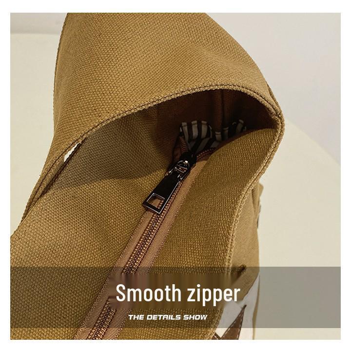 Американский Ретро Звездный Холщовый Рюкзак - Большая Вместимость, Стильная и Универсальная Сумка через Плечо