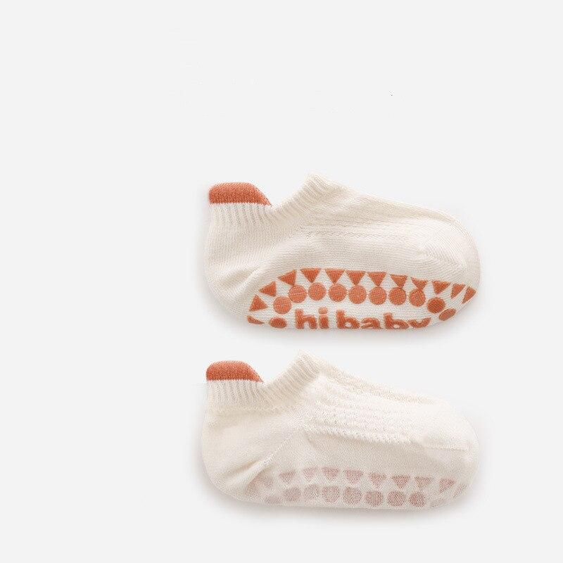 3 пары/компл. детские летние тонкие носки-тапочки с дышащей сеткой, хлопковые противоскользящие резиновые носки для маленьких мальчиков и девочек 1-5 лет