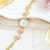 New Folding Buckle Bracelet Watch Butterfly Rhinestone Decorative Women Small Circular Dial Women Quartz Watch Learning Clock