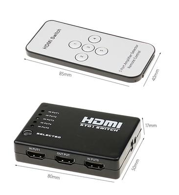 НОВЫЙ ХАБ 5 портов 1080P Видео HDMI Переключатель Переключатель HDMI-совместимый Разветвитель с ИК-пультом управления коробка-разветвитель для HDTV DVD PS3